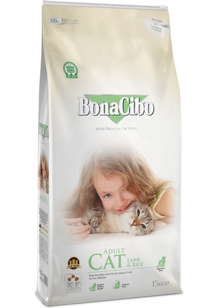 Bonacibo Adult Cat Lamb & Rice 15 kg