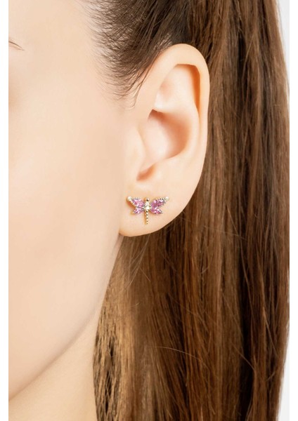 Rüzgarın Arkadaşı 18 Ayar Sarı Altın Kaplama Gümüş Yusufçuk Küpe modelleri