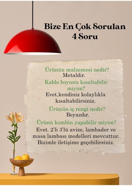 Lipeo Kırmızı Metal Sarkıt Avize Mutfak Salon Cafe Ofis Mağaza Dekoratif Aydınlatma Modelleri modelleri