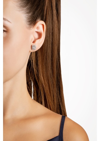 Baget Kesim 18 Ayar Beyaz Altın Kaplama Gümüş Küpe fiyatları