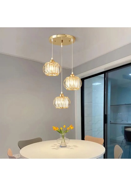 Lü x Kristal Modern 3 Lü Gold Sarkıt Avize fiyatları