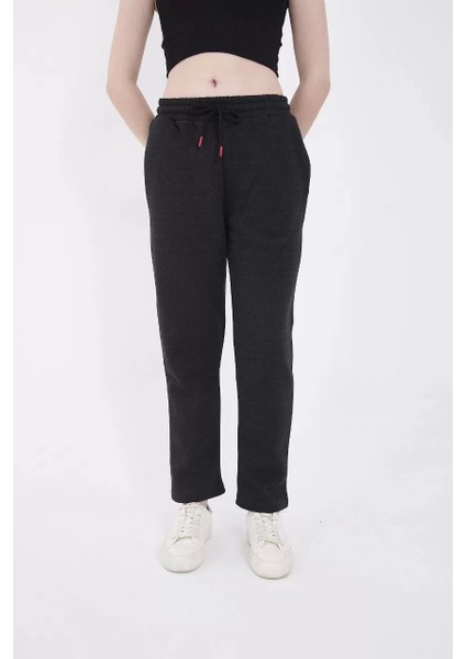 Unisex Üç Iplik Basic Eşofman Pantolon - Antrasit indirimleri