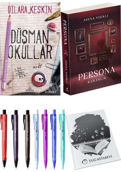Persona Karanlık ve Ephesus Yayınları Düşman Okullar 1 Dilara Keskin 2'li Set + Hediyeli
