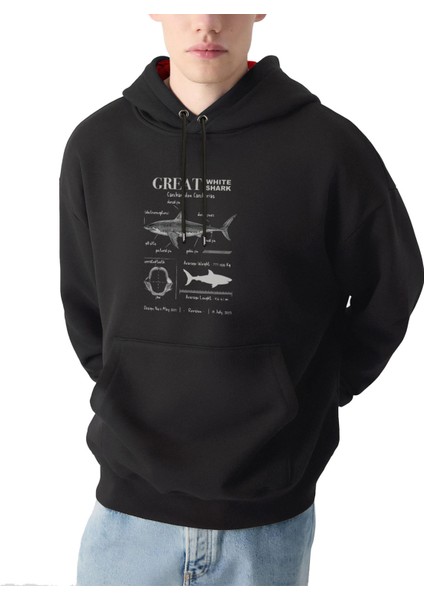 Anatomy Great White Shark Tasarım Sweatshirt Hoodie