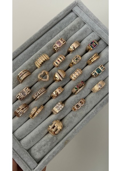 Ayarlanabilir Gold Baget Taşlı Yüzük fiyatları