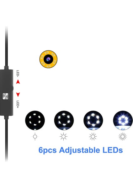 Endoskop Yılan Kamera 5 Metre (Sert Kablo) 7mm