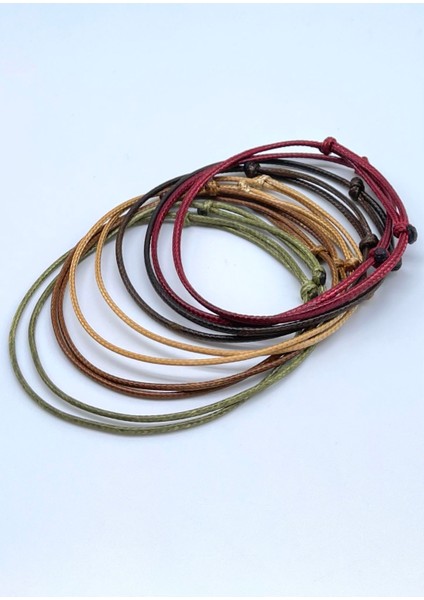 10'lu (2*5renk) Minimal Erkek Suni Deri Ip Bileklik Seti fiyatları