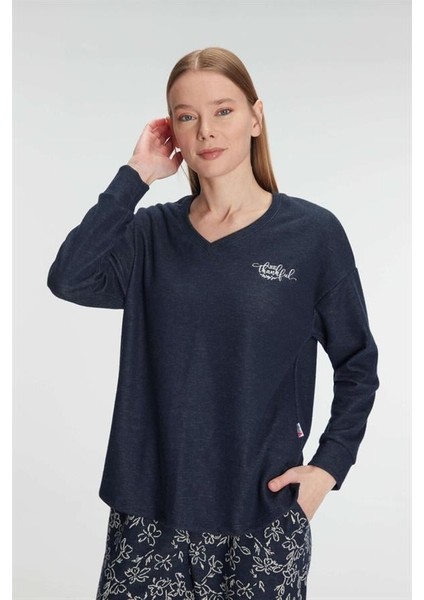 Uzun Kol Sweatshirt Pantolon Pijama Takımı modelleri