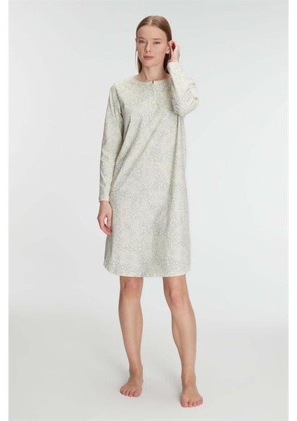 Pamuklu Uzun Kollu Gecelik