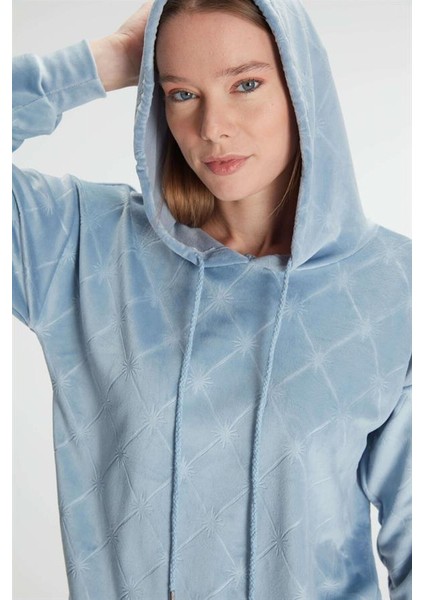 Kapüşonlu Uzun Kol Sweatshirt Pijama Takımı modelleri
