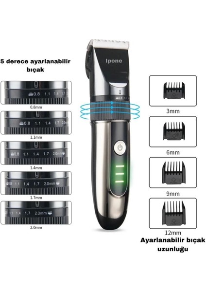 Populermarketim - IP-1012 Kişisel Bakım Aleti Profesyonel Saç- Sakal Vücut Tüyleri Kesme Tıraş Makinesi fiyatları