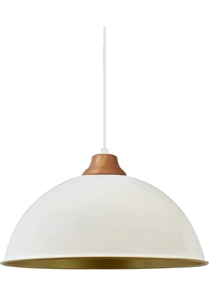 Hobbs Beyaz Ahşap Başlık Sarkıt Avize Mutfak Salon Cafe Ofis Dekoratif Aydınlatma