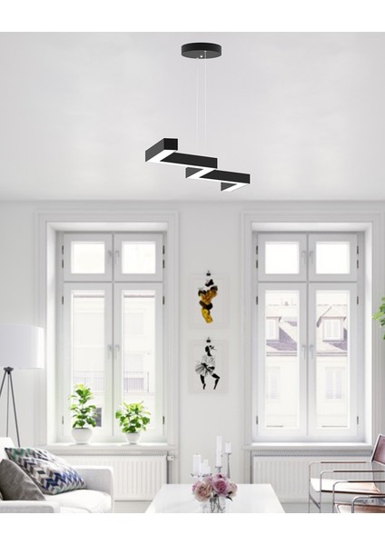Zigzag (Siyah Kasa, Beyaz Işık) Ledli Modern Sarkıt LED Avize Salon Mutfak Oturma Odası Yatak Odası Antre Hol LED fiyatları