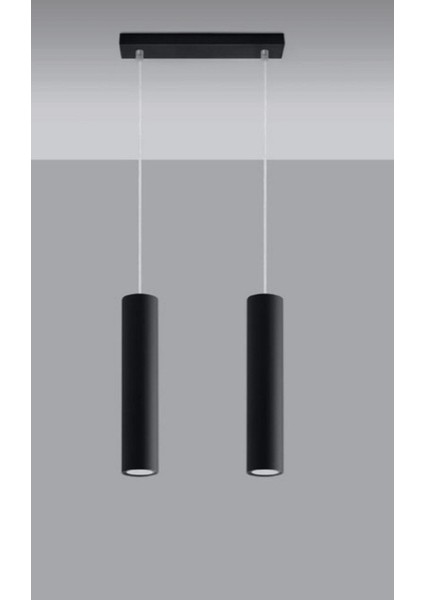 Ikili LED Avize Sıralı Gün Işığı LED Ampullü Kasa 30 cm