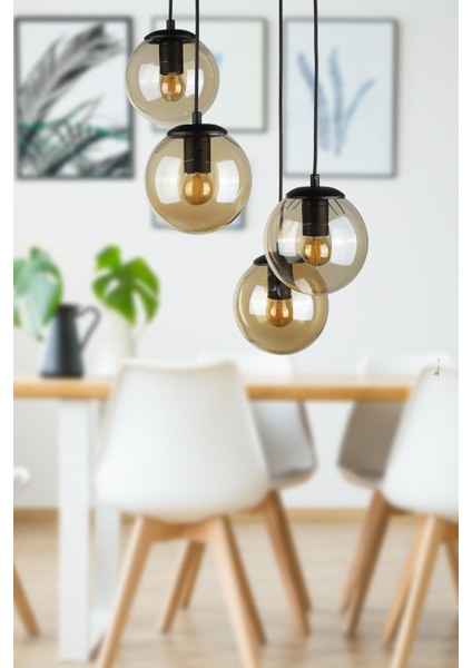 Alegro 4.lü Avize Siyah Bal Cam