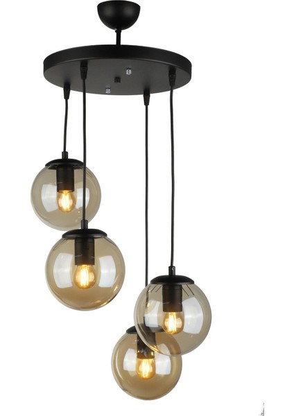 Alegro 4.lü Avize Siyah Bal Cam fiyatları