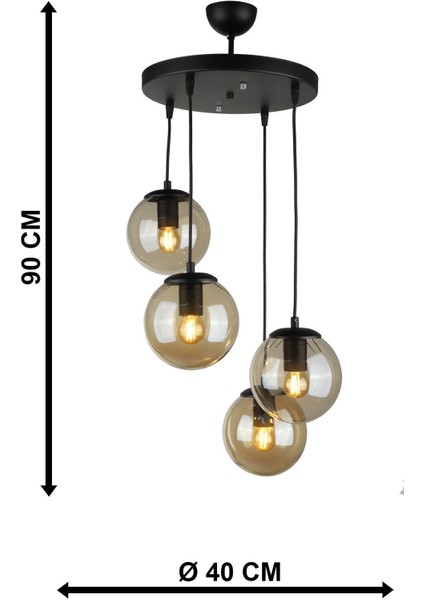 Alegro 4.lü Avize Siyah Bal Cam fırsatları