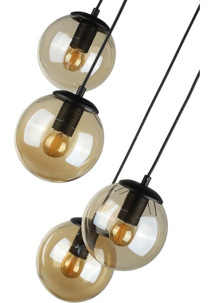 Alegro 4.lü Avize Siyah Bal Cam indirimleri