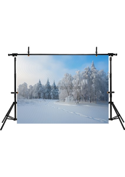Karlı Ormanda Izlerle Stüdyo Fonu 200 x 150 cm Arka Plan fiyatları