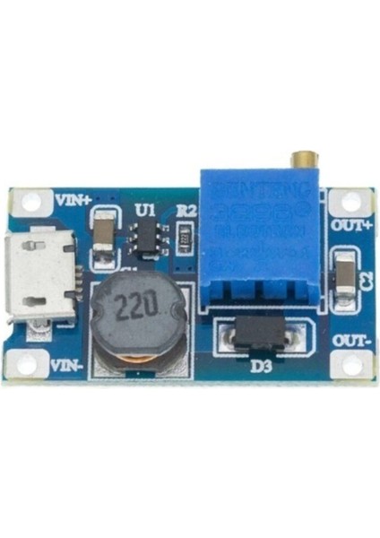 Dc-Dc Voltaj Yükseltici Ayarlanabilir Boost Modül - USB Soketli - 2A