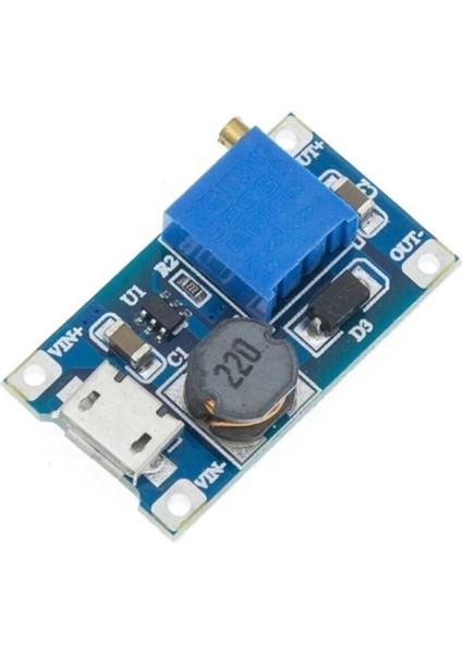 Dc-Dc Voltaj Yükseltici Ayarlanabilir Boost Modül - USB Soketli - 2A