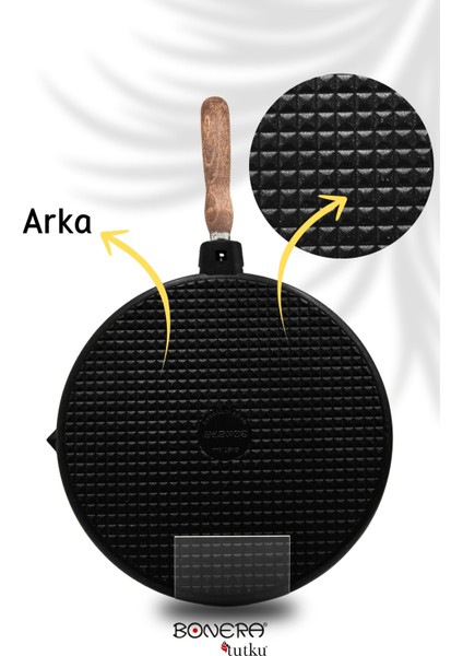 Çok Amaçlı 32cm Döküm Grill Tava