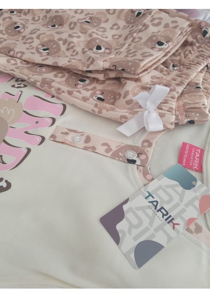Kız Çocuk Pijama Takımı Interlok Kışlık Uzun Kol