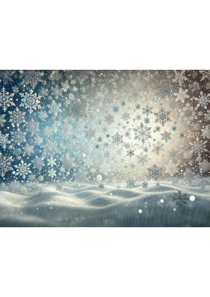 Büyüleyici Kar Taneleri ile Kış Masalı Arka Planı 200 x 150 cm Stüdyo Fonu