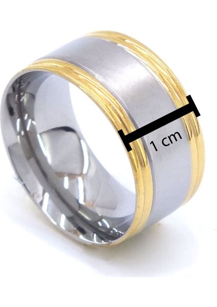 Çelik Yüzük Alyans Altın Kaplama YZK-225 modelleri