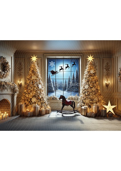 Noel Büyüsü Temalı Stüdyo Fonu Arka Plan 200X150CM