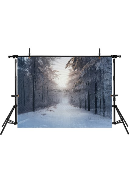 Karlarla Kaplı Kış Ormanı Arka Plan - 200X150CM Stüdyo Fonu fiyatları