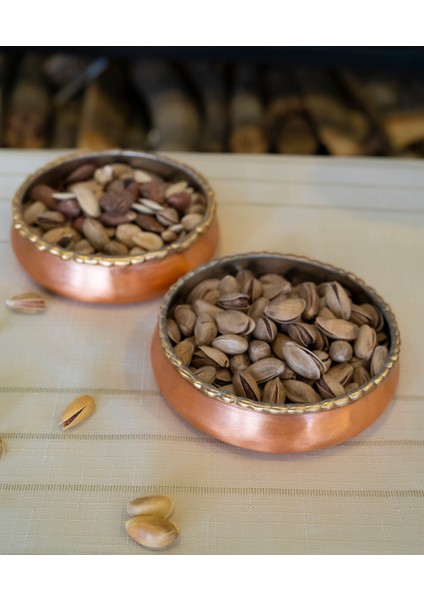 Bakır Çerezlik Eritmeli Mat Bakır Renk Gold Detaylı