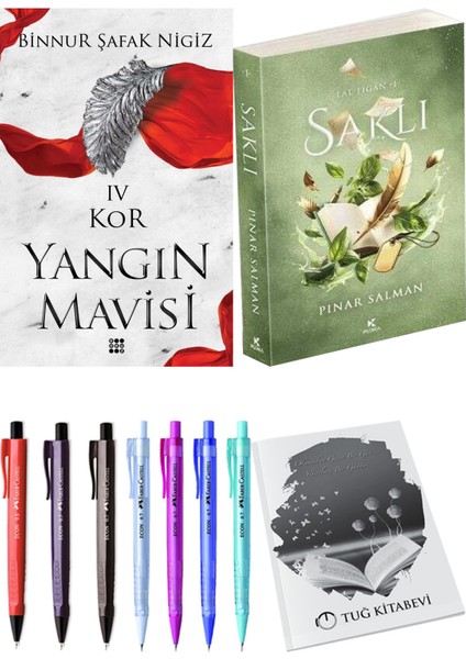 Saklı ve Dokuz Yayınları Yangın Mavisi 4 Kor Binnur Şafak Nigiz + Hediyeli