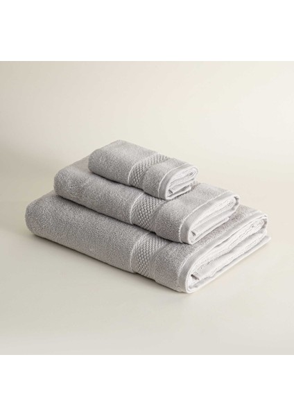 Auraline 3'lü Havlu Seti Organik Pamuk Gri