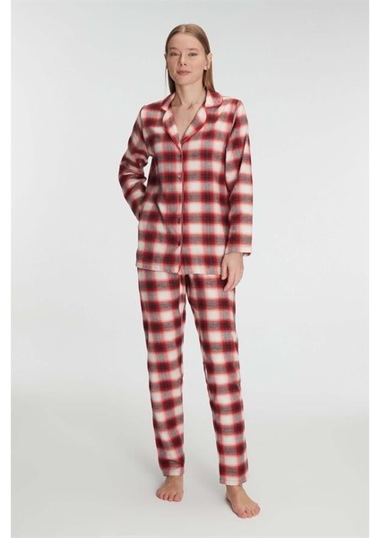 Pamuklu Uzun Kol Gömlek ve Pantolon Pijama Takım