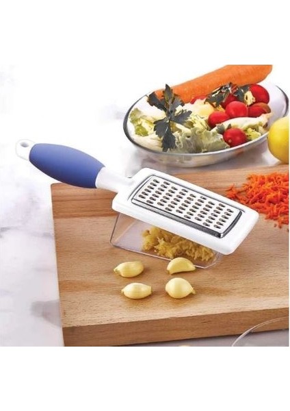 Silikon Saplı Hazneli Rende Hazneli Metal El Rendesi Sarımsak Peynir Sebze El Rendesi