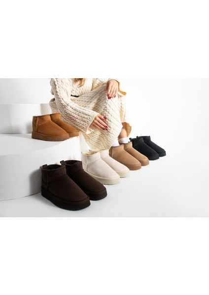 Mely Taba Süet Kalın Tabanlı Içi Kürklü Kadın Bot fırsatları