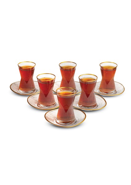 Desenli 6 Kişilik Derin Çay Seti