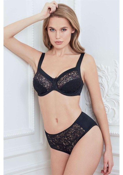 Kadın Balenli Desteksiz Dolgusuz Toparlayıcı Dantelli Küçültücü Sütyen ve Külot Takım (4725)