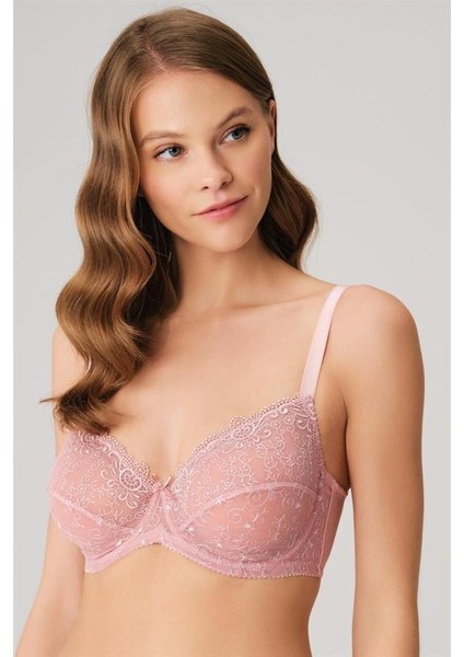 Kadın Balenli Desteksiz Dolgusuz Toparlayıcı Dantelli Küçültücü Sütyen (3634)