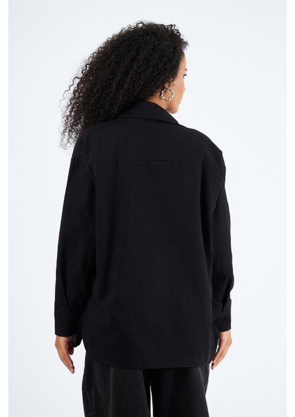 Kadın Cepli Oversize Gabardin Gömlek Ceket indirimleri