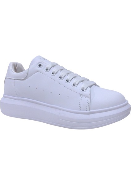 Bestof Beyaz Bağcıklı Sneakers Spor Ayakkabı