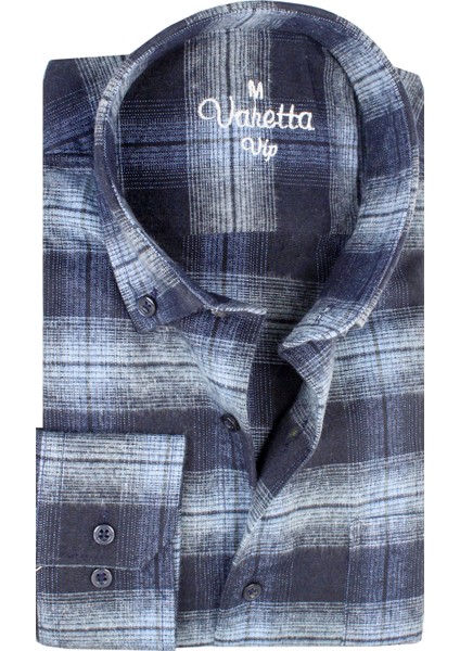 Erkek Lacivert Yünlü Kışlık Geniş Kesim Kareli Cepli Gömlek fırsatları