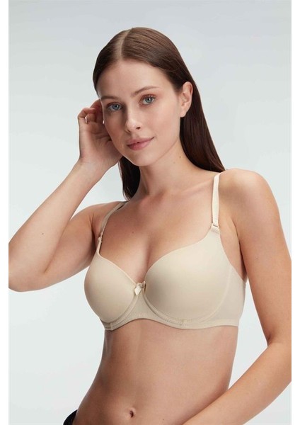 Balenli Desteksiz Dolgusuz Askıları Çıkabilen Günlük Klasik T-Shirt Sütyeni