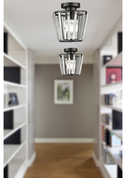 Neva Tavan Montaj Tekli Avize Siyah fiyatları