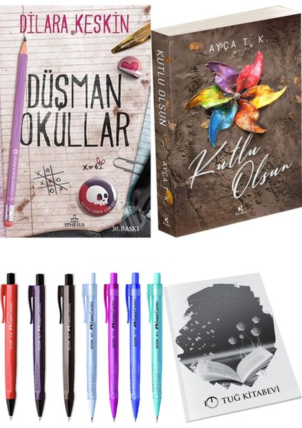 Kutlu Olsun ve Ephesus Yayınları Düşman Okullar 1 Dilara Keskin 2'li Set + Hediyeli