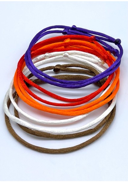 Hediyelik 10 Adet (2*5 Renk) Minimal Ipek Floş Ip Bileklik Seti