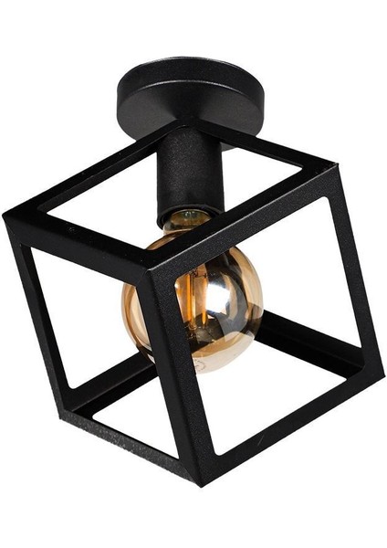 Küp Tekli Siyah Tavan Montaj Avize modelleri
