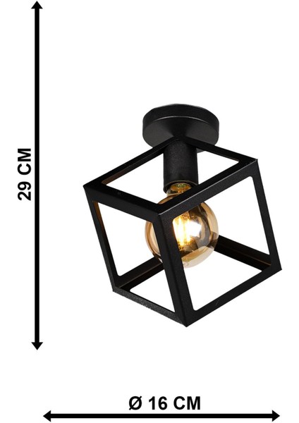 Küp Tekli Siyah Tavan Montaj Avize indirimleri