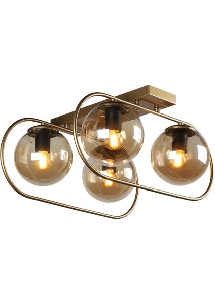 Sühan 4.lü Sıralı Eskitme Bal Glob Camlı Avize modelleri